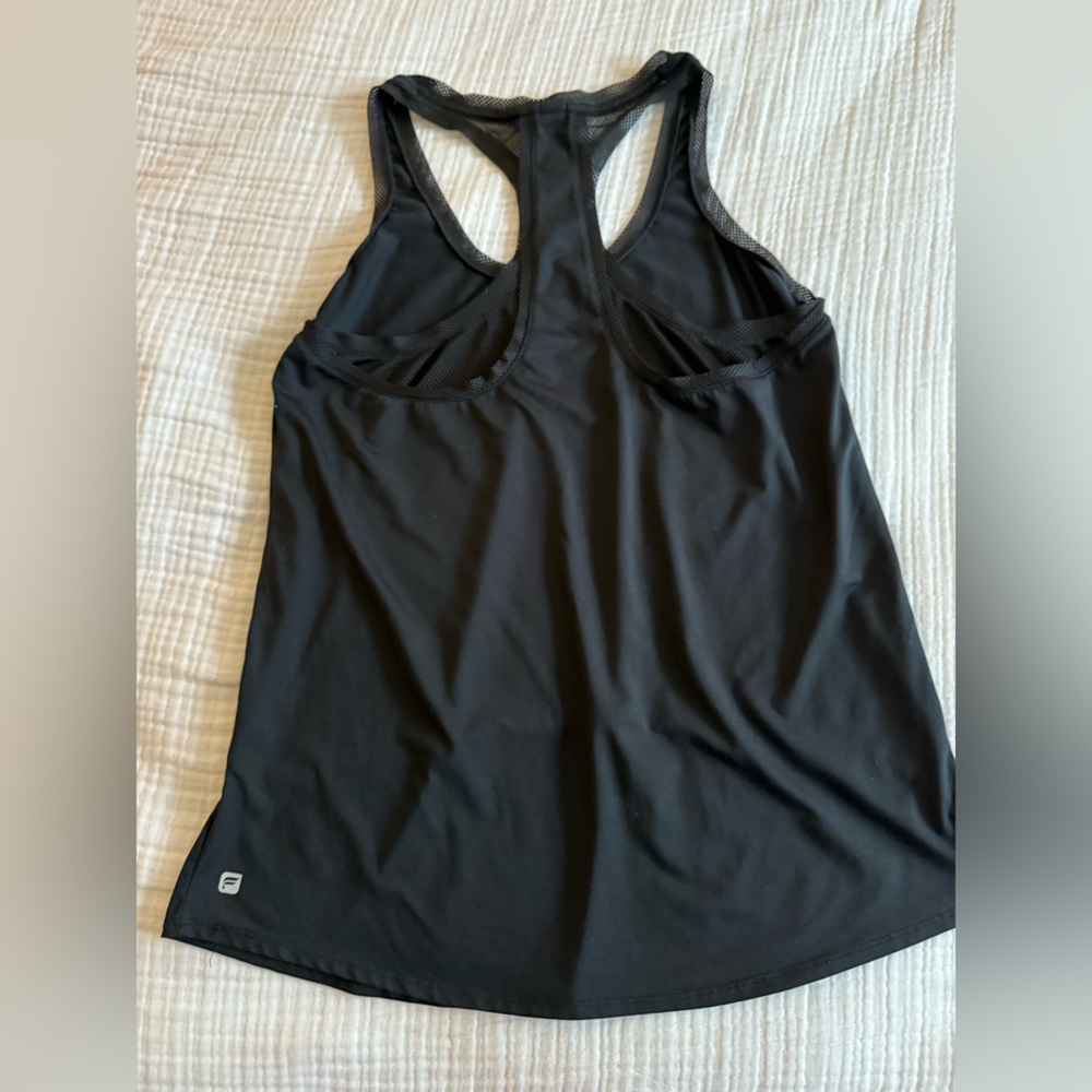 Fabletics Black Mesh lined Racerback Tank Top - Picture 3 of 5